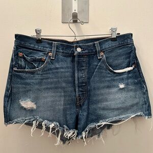 Levi’s 501 cut offs.  100% cotton.